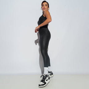 Macacão Fitness Costas Abertas Skin Preto